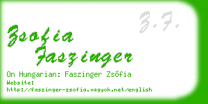 zsofia faszinger business card